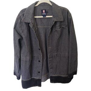 Chaps Ralph Lauren Denim Jacket Mens Medium Black Cotton Coat Style 19153